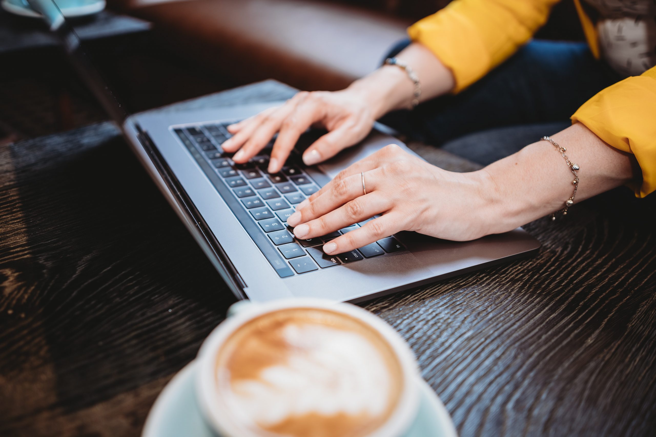 woman using laptop